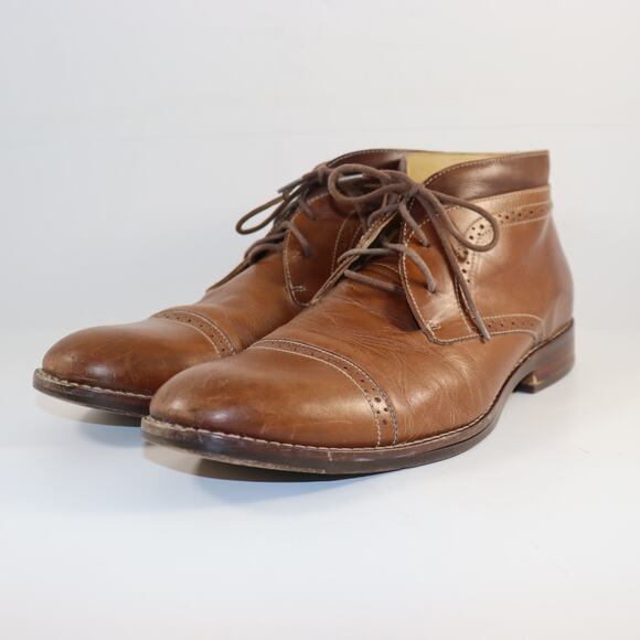 Vintage Johnston & Murphy Leather Cap Toe Lace-Up Boots | Men’s Size 11 - Picture 2 of 7